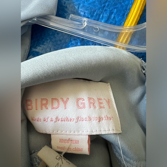 Birdy Grey Dusty Blue Kae M Flutter Sleeve Chiffon Bridesmaid Dress - Picture 2 of 6